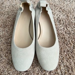 Everlane The Day Heel in natural suede